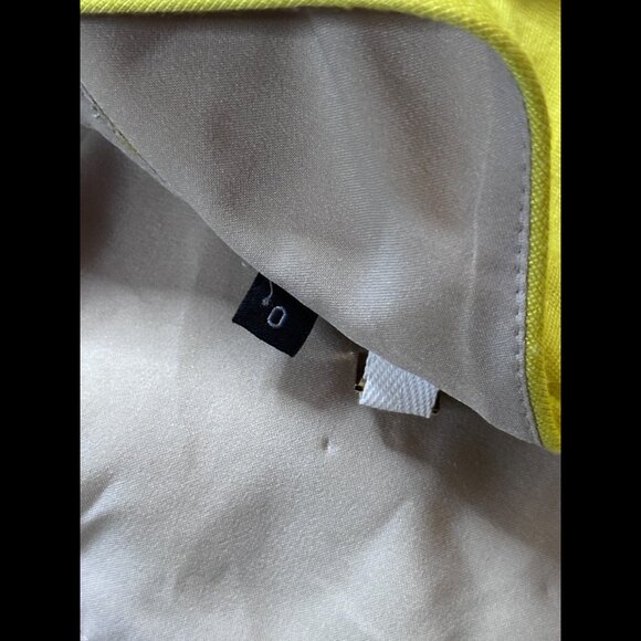 4 Collective Dress 0 Womens Yellow Sleeveless Stretch Back Zip Skater Anthro - Picture 6 of 9